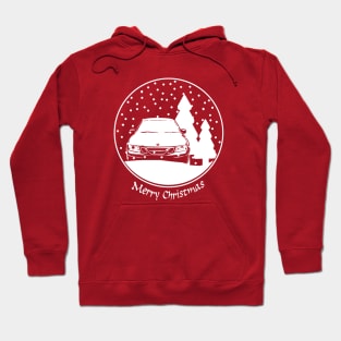 Saab 9-3 classic car Christmas snow globe Hoodie